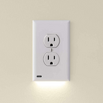Double Wall Plug Socket LED Hallway Night Light Combo