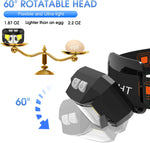 2-Pack Ultra-Bright Led Rechargeable Headlamp Flashlight Waterproof And Motion Sensor