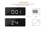 Digital Alarm Clock Smart Mirror Desktop Bedside Nightlight