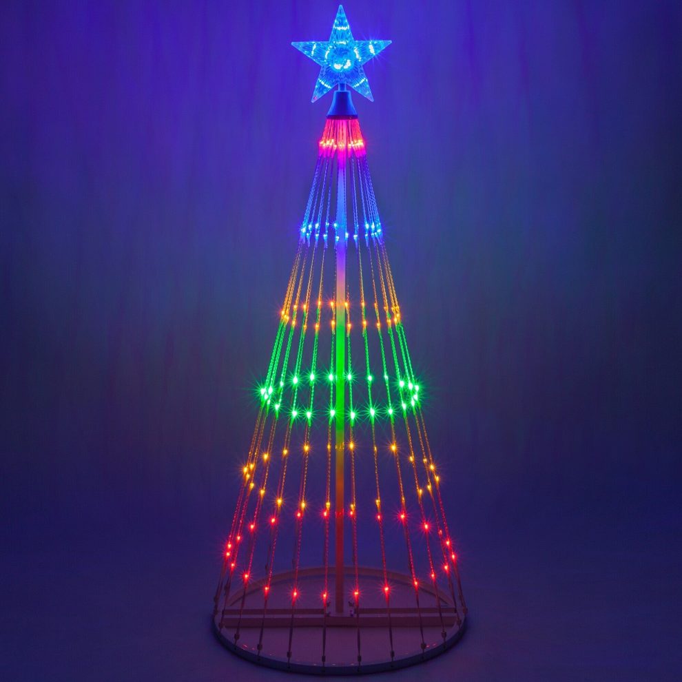 Noël – Spectacle de lumières d’extérieur animé à LED multicolores pour sapin de Noël