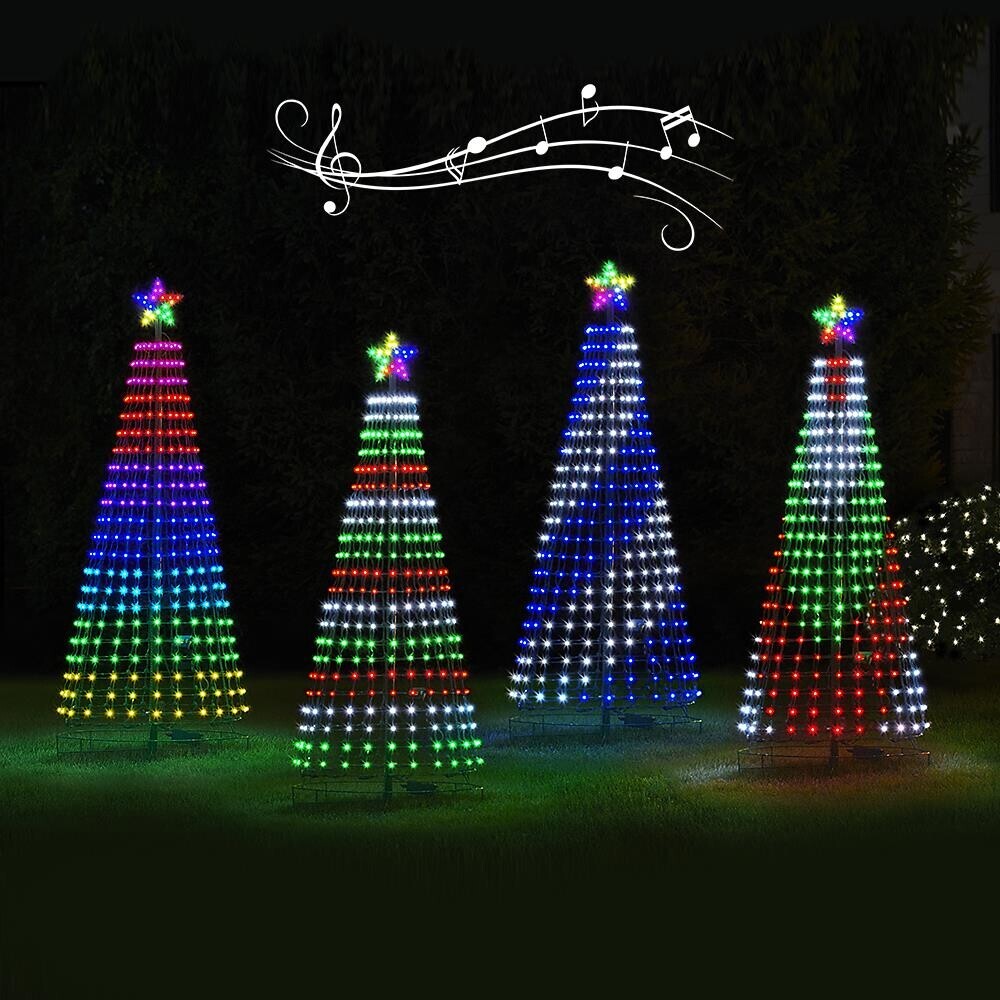 Noël – Spectacle de lumières d’extérieur animé à LED multicolores pour sapin de Noël