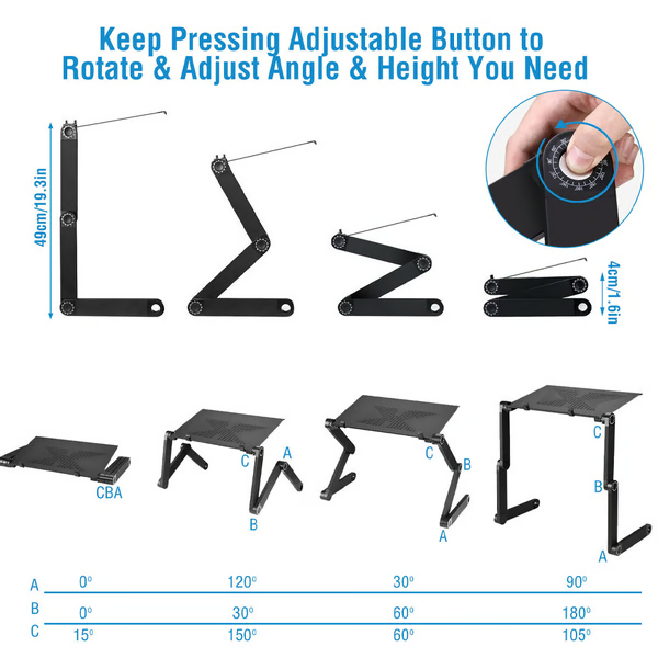 360 Ergonomic Laptop Stand For Desk With Detachable Mouse Plate-univazo- and QASUK502969818483309806291796234, 360 Ergonomic Laptop Stand For Desk With Detachable Mouse Plate, , univazo, 360 Ergonomic Laptop Stand For Desk With Detachable Mouse Plate