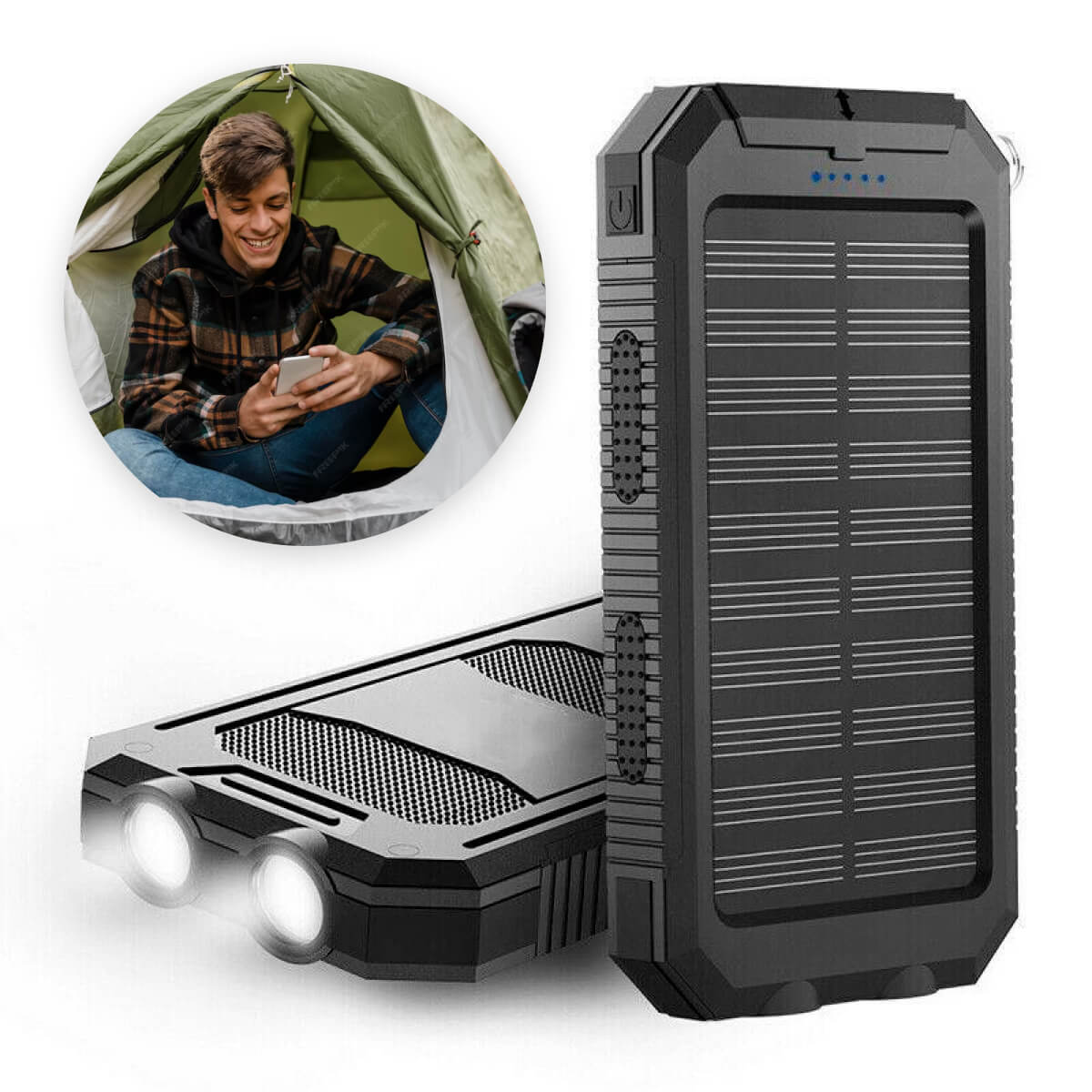 500000mAh Solar Charger Waterproof Power Bank External-univazo-Black- and QASUK502975846812269806445936906, 500000mAh Solar Charger Waterproof Power Bank External, , univazo, Cat_Tech, GMC, Local, univazo, wk_12_2021
