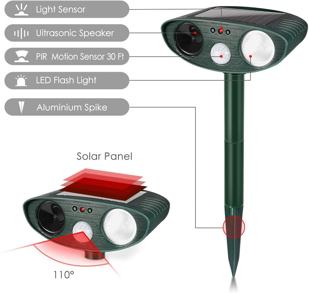 Répulsif solaire à ultrasons pour chien - Débarrassez-vous des chiens en 48 heures ou c'est GRATUIT 