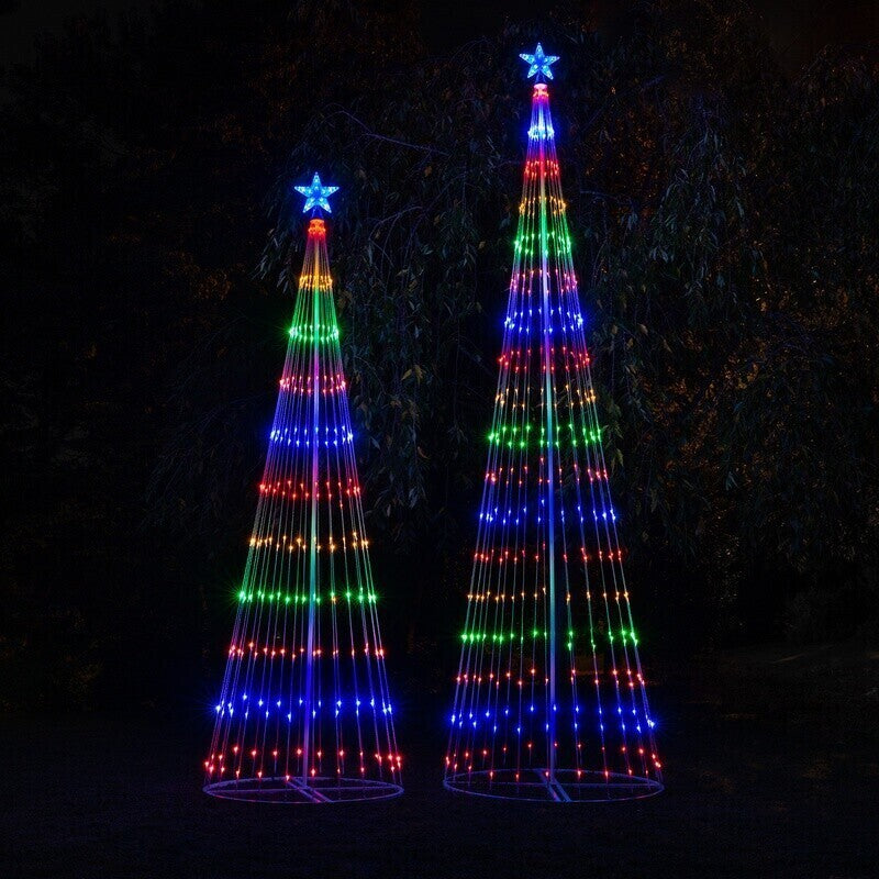 Noël – Spectacle de lumières d’extérieur animé à LED multicolores pour sapin de Noël