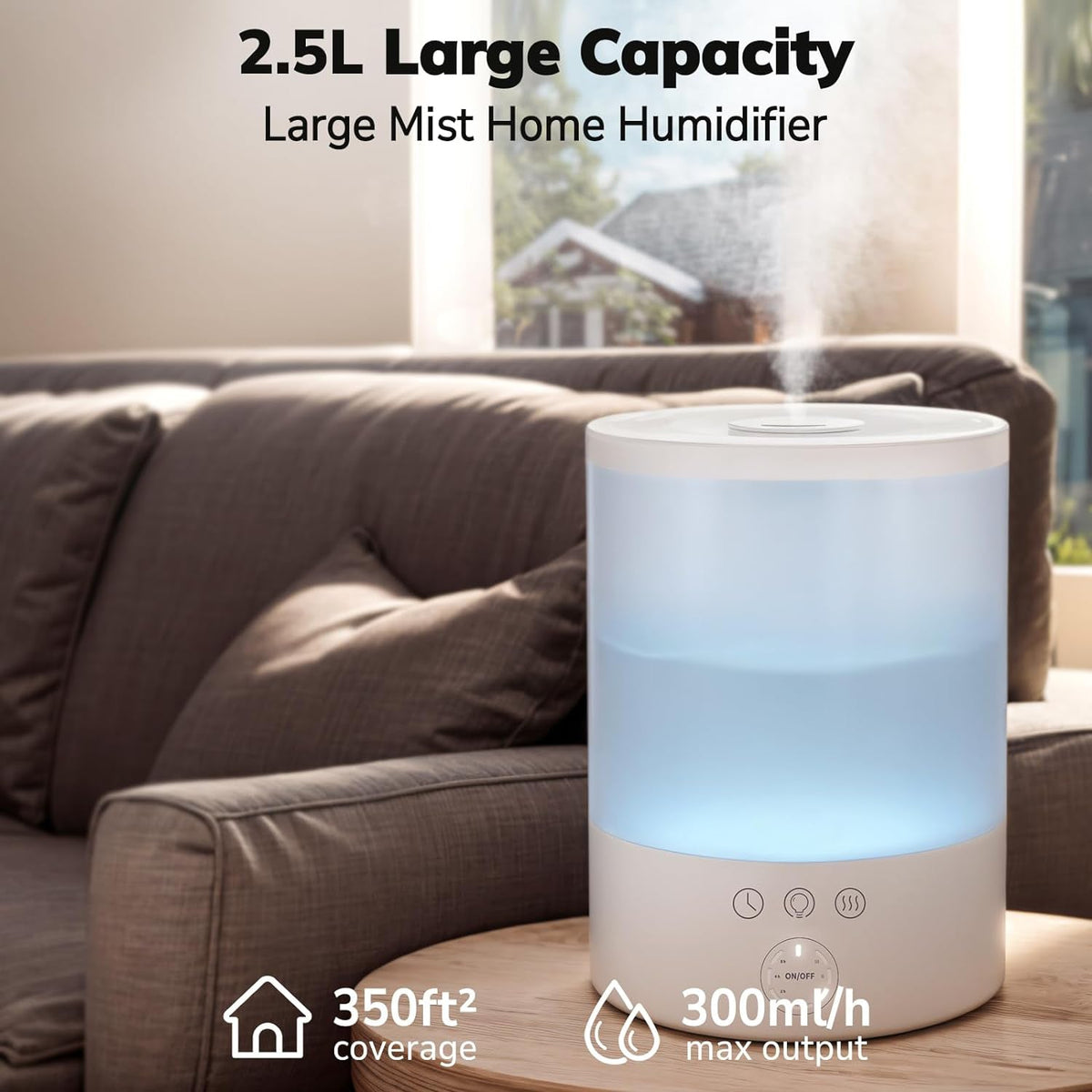 Humidificateur à ultrasons à brume fraîche Pure Enrichment pour grande pièce