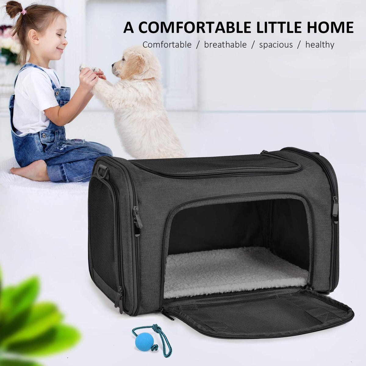 Sac de transport pour chien pour petits chats et chiens de taille moyenne et chiots jusqu'à 15 lb