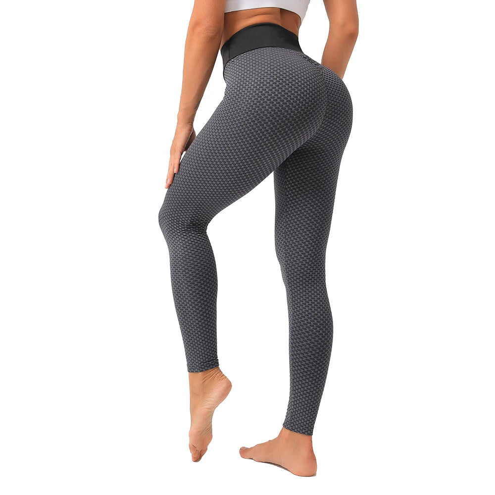 High-Waisted Honeycomb Print Leggings – Elevate Your Workout Style