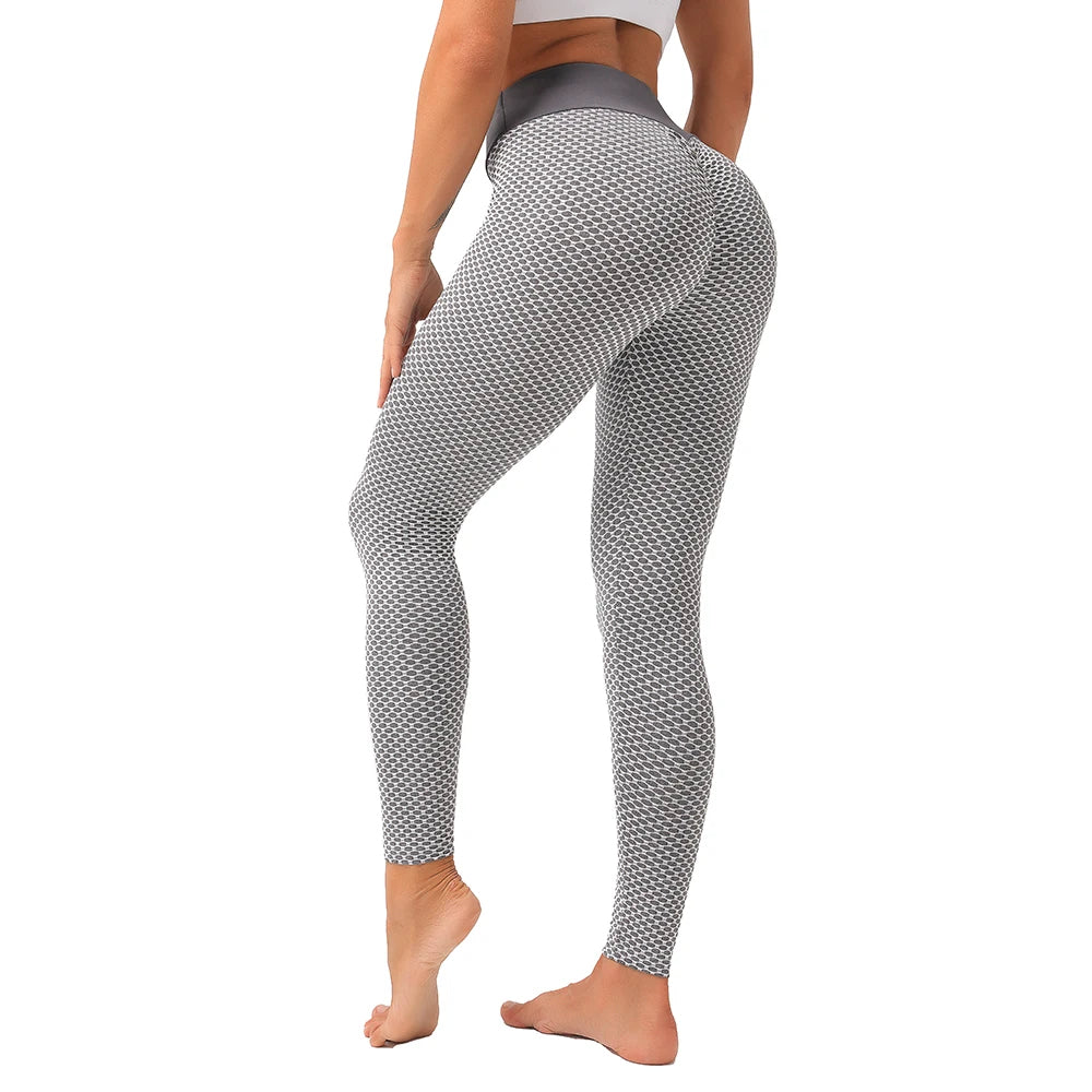 High-Waisted Honeycomb Print Leggings – Elevate Your Workout Style