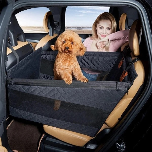 Dog Car Seat Extender Hard Bottom Travel Bed for Back Seat Safety & Comfort