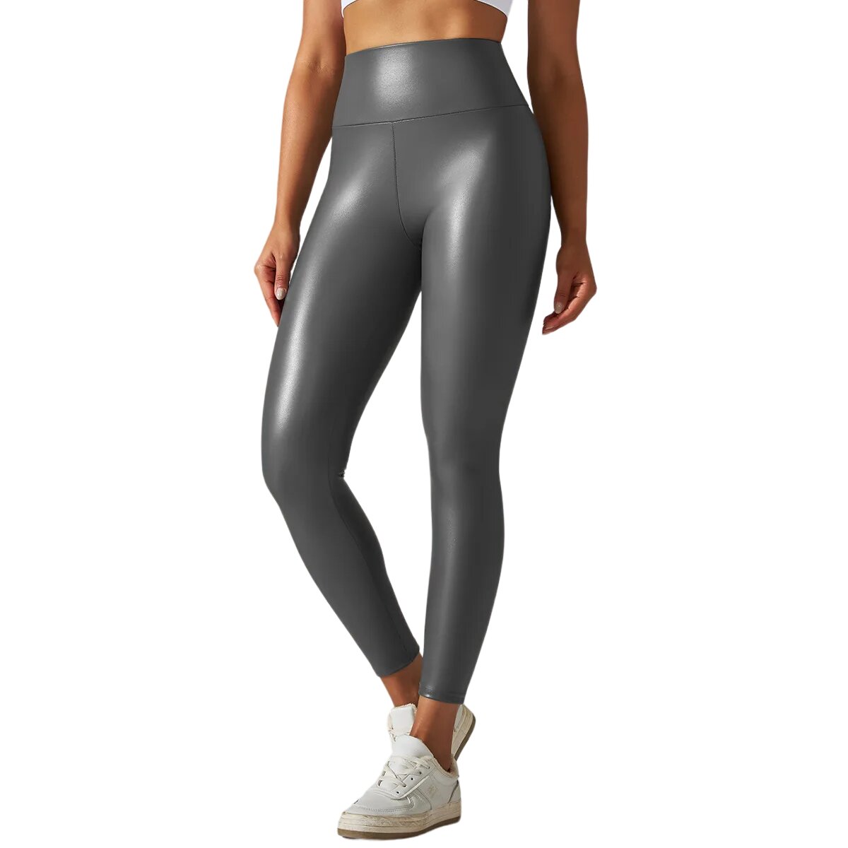 High-Waisted Faux Leather Push-Up Leggings – Sculpt Your Silhouette in Style