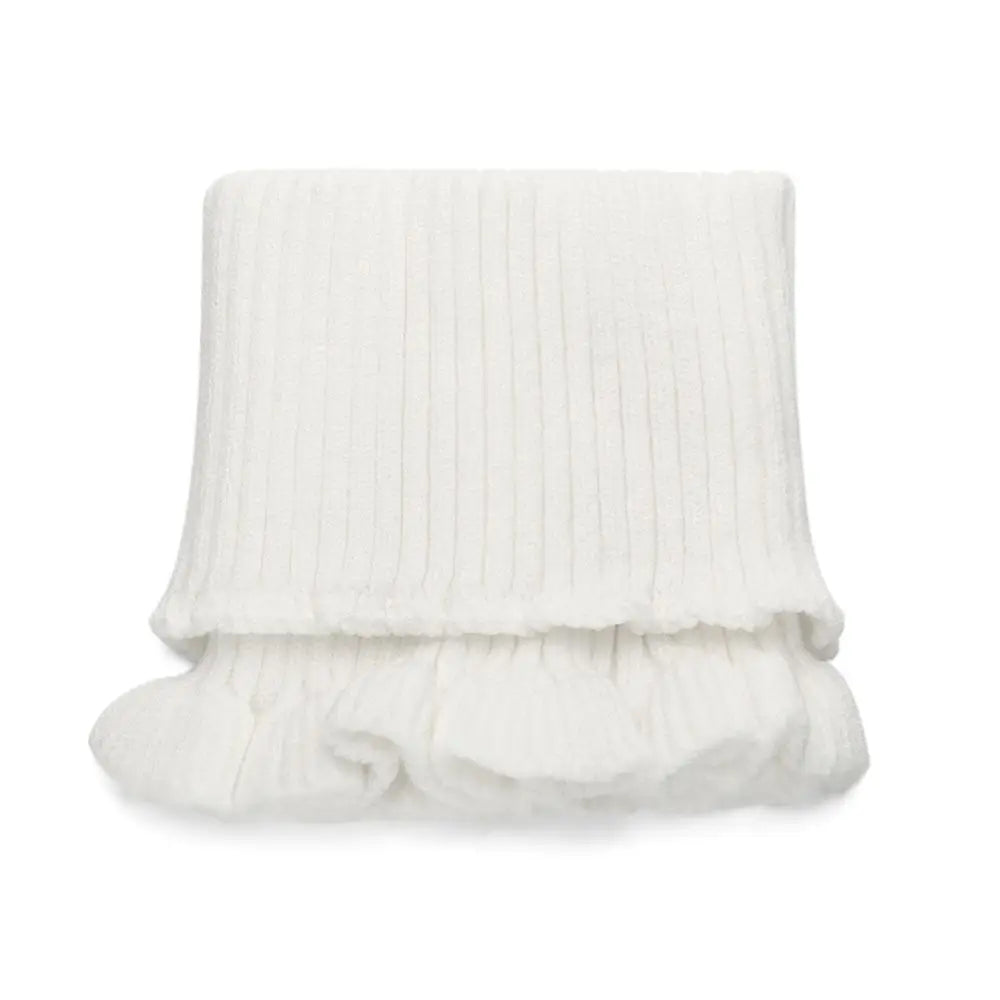 Elegant Knitted Neck Warmer with Ruffle Details – Detachable Turtleneck Collar