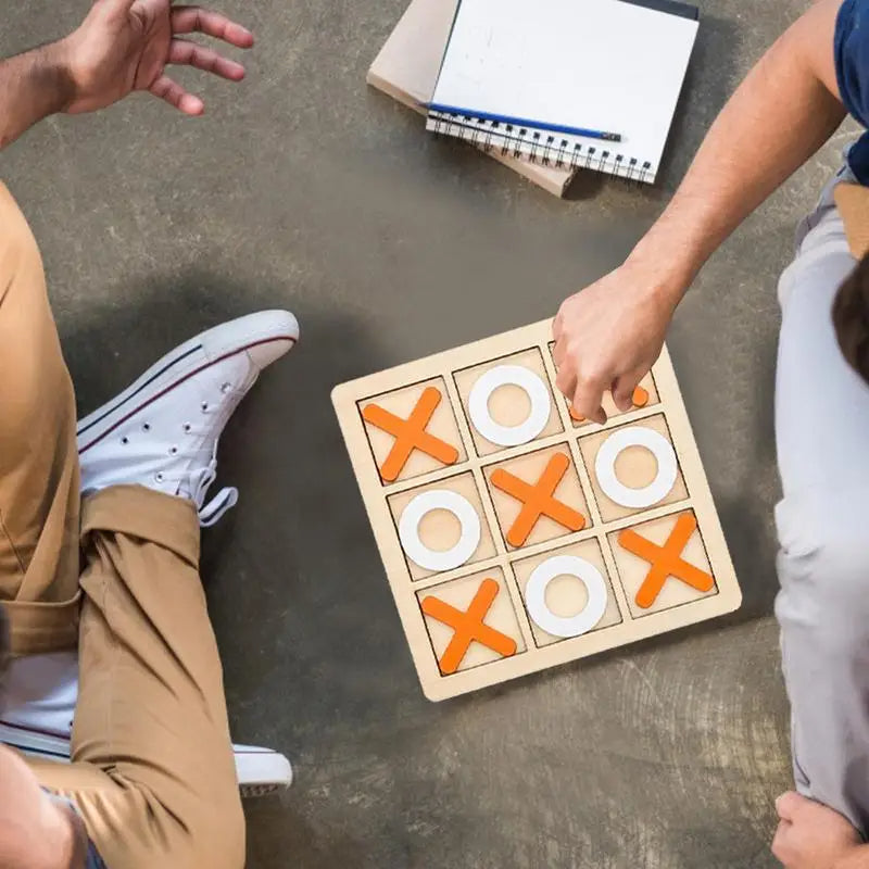 Classic Wooden Tic-Tac-Toe Board Game – Timeless Fun for All Ages