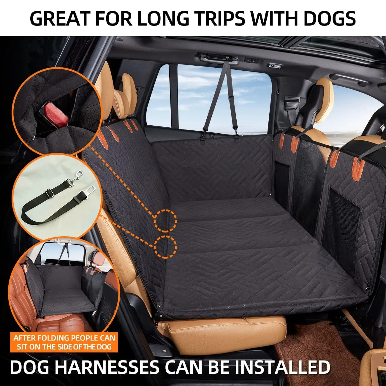 Dog Car Seat Extender Backseat Bridge for Safe and Clean Rides