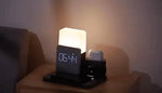 univazo - 4 In 1 Fast Wireless Charger Station Alarm Clock with Lamp for Apple